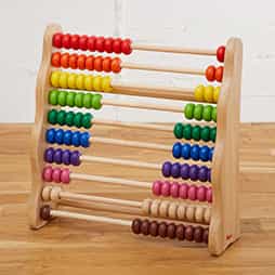 3歳の木のおもちゃランキング2位数字を覚える100玉そろばんの木のおもちゃ「レインボーアバカス」