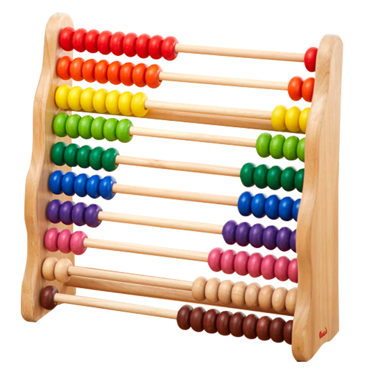 大きな100玉そろばん。数の概念を覚えるのにオススメ。