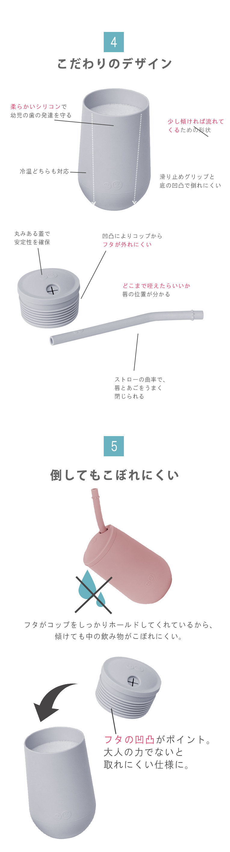 ハッピーカップ+ストロー＜1歳 2歳 3歳＞ ezpz(イージーピージー）