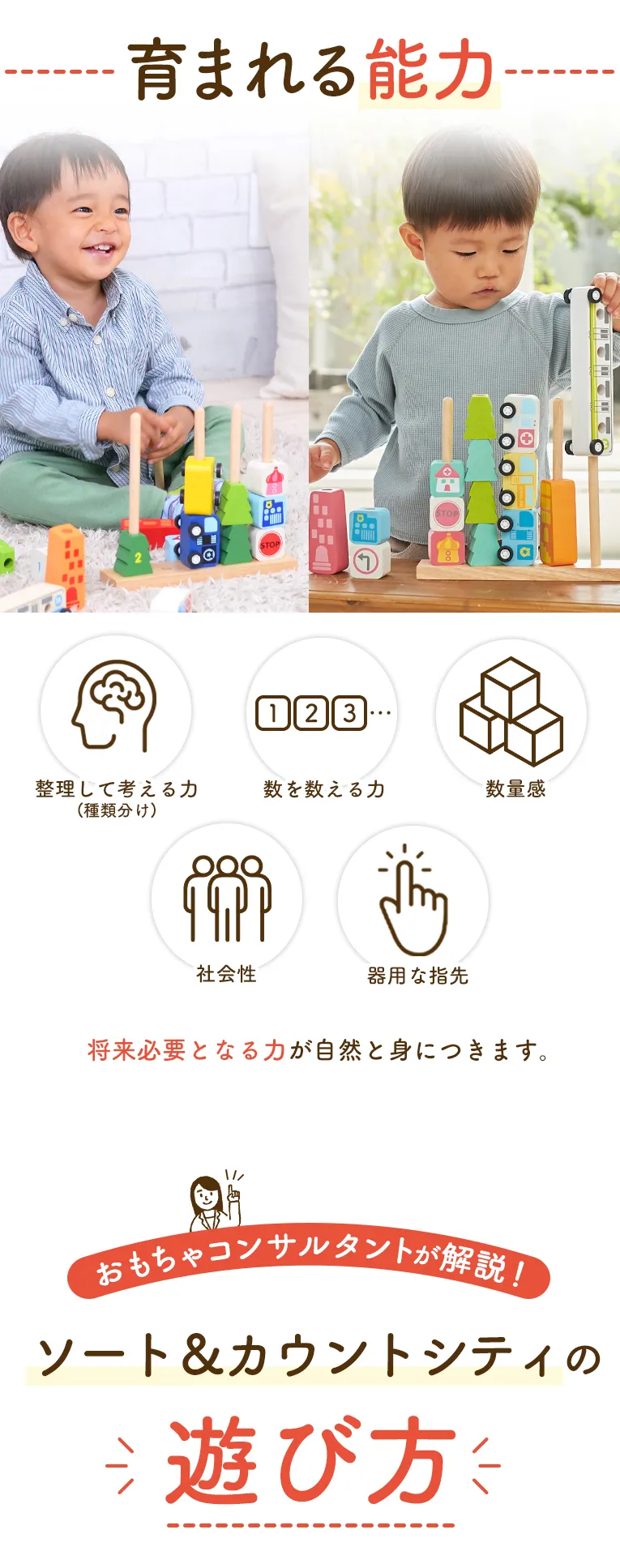 【名入れ無料】ソート＆カウントシティ ＜ 1歳 2歳 3歳 ＞ I'm TOY(アイムトイ）