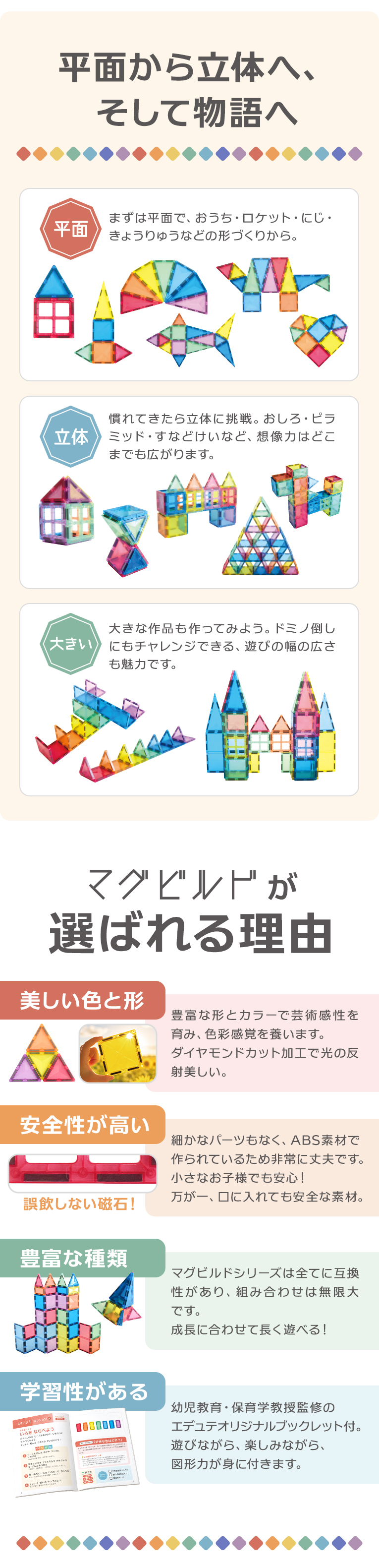 マグビルド レインボー77ピース＜36ヶ月＞Edute(エデュテ）