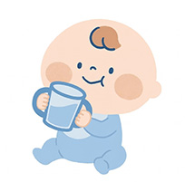 コップ飲みの基礎イラスト