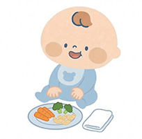 手づかみ食べの準備イラスト