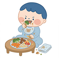 手づかみ食べが本格化イラスト