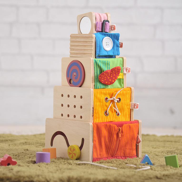 指先知育の木のおもちゃならトレーニングキューブ｜2歳プレゼント