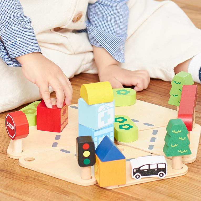 車のおもちゃタウン＆カントリー プレイセット｜2歳プレゼント