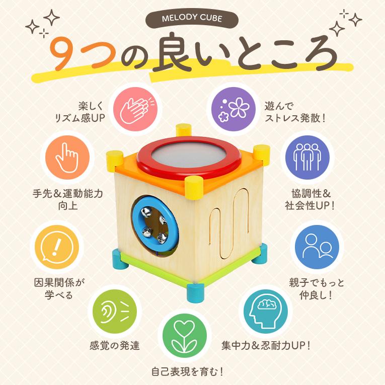 音の鳴る木のおもちゃならメロディーキューブ｜通販・1歳プレゼントに
