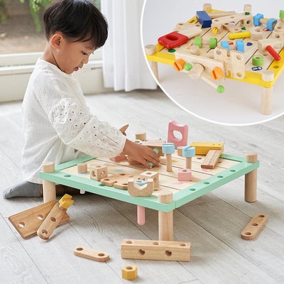 大工遊びの木のおもちゃカーペンターテーブル｜通販・3歳プレゼントに 
