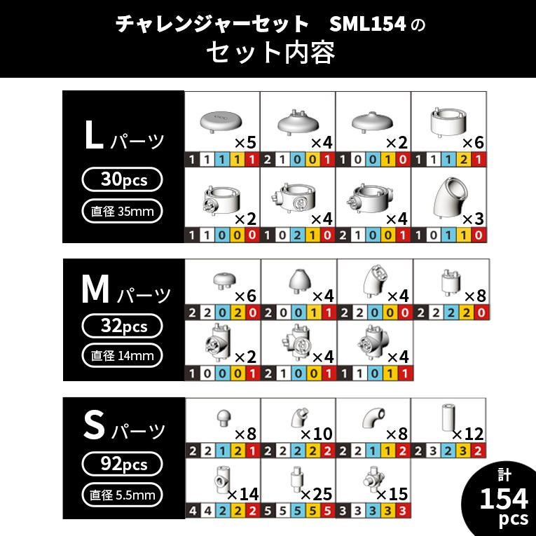 チューブロック チャレンジャーセット SML154＜ 3歳4歳5歳 ＞Tublock（チューブロック）