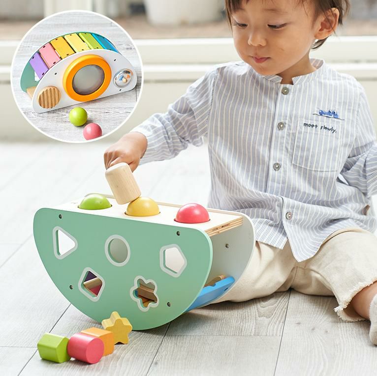 音の鳴る木のおもちゃならロッキングアクティビティ｜通販・1歳