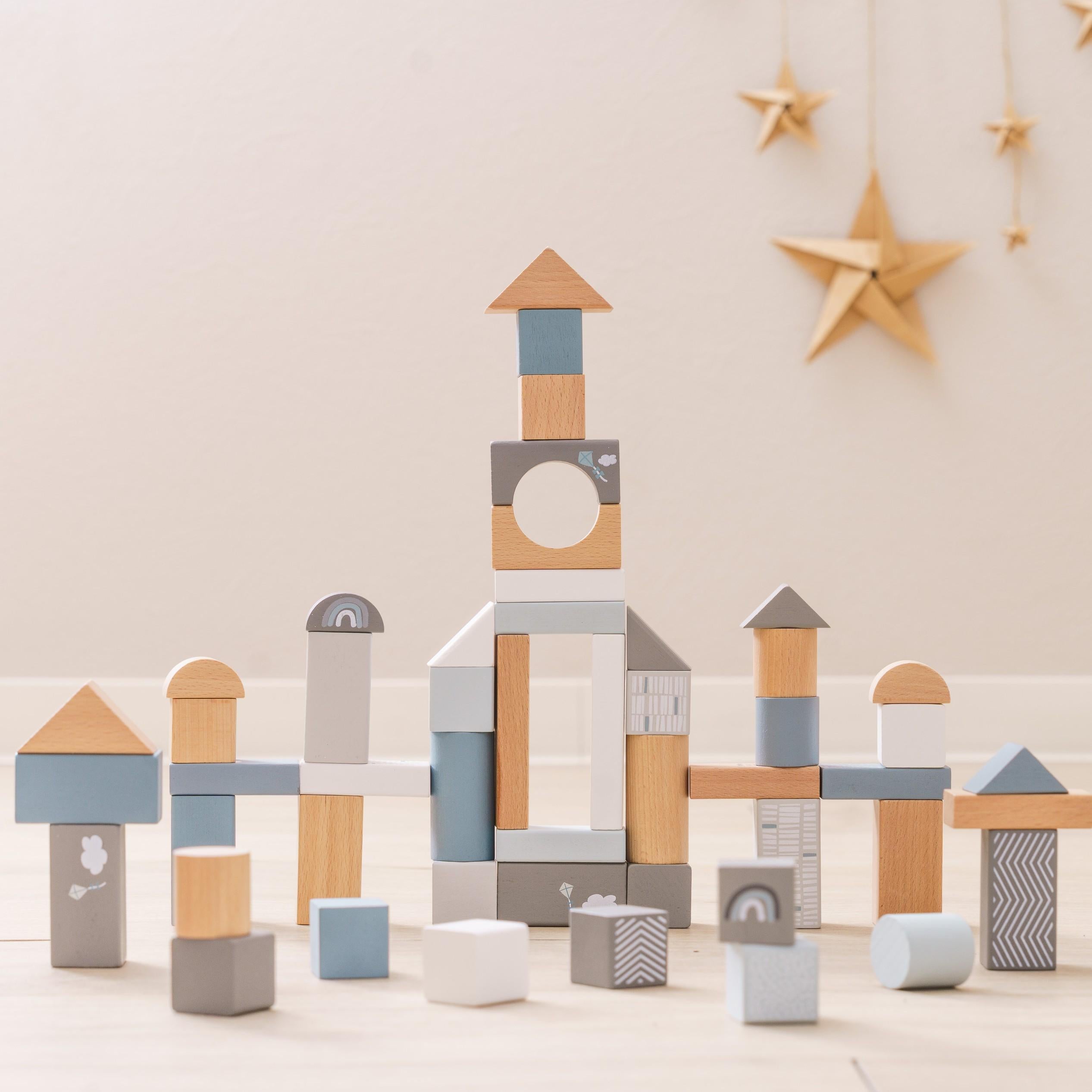 TOCA ウッドブロック　2個セット 木の温かみとおしゃれなラテカラー積み木｜2歳プレゼント