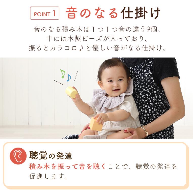 累計販売数33000個突破の赤ちゃんにぴったりの音の鳴る積み木