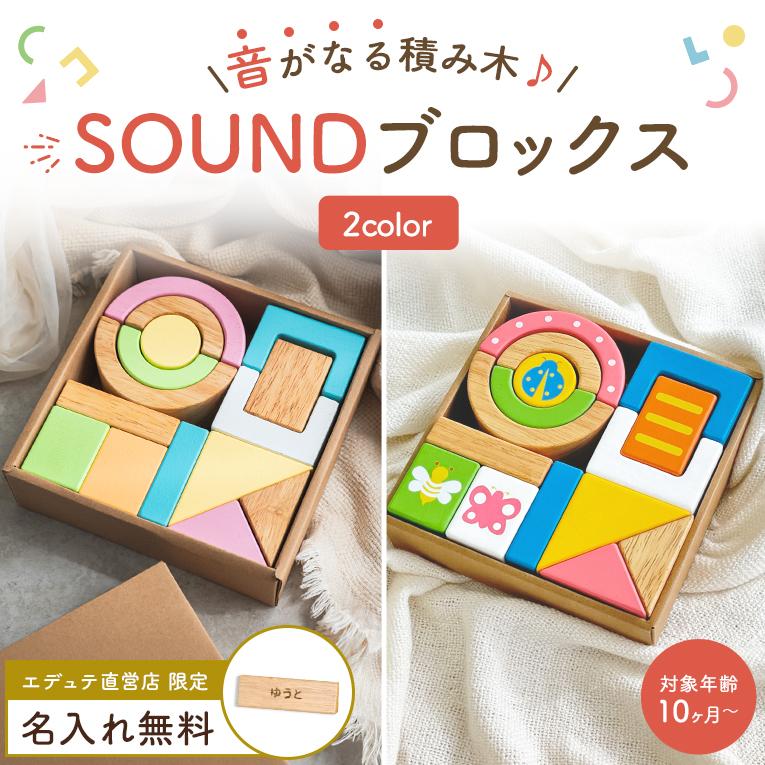 【名入れパーツもう一つプレゼント】 SOUNDブロックスLarge （シャーベット） ＜ 10ヶ月 1歳 2歳＞ Edute(エデュテ）